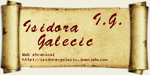 Isidora Galečić vizit kartica